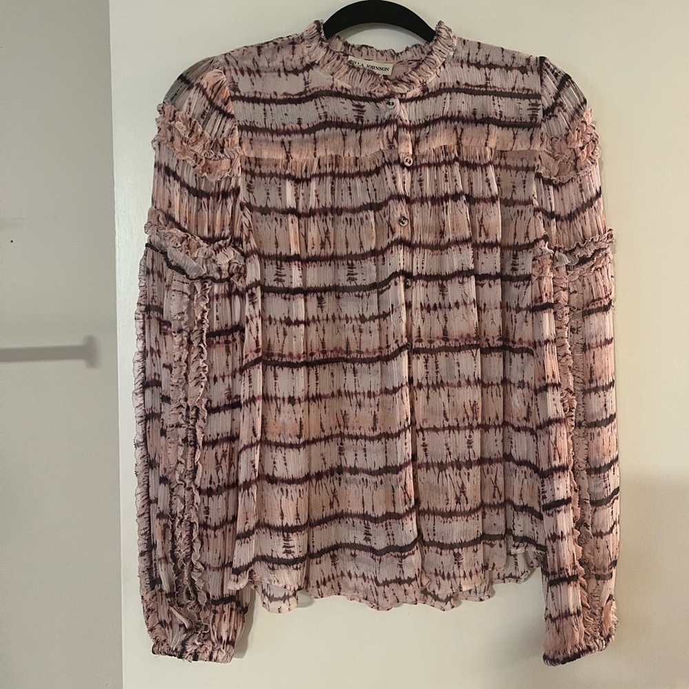 Ulla Johnson Mari Tie Dye Silk Blouse